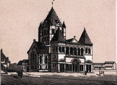 Kościół Trójcy Świętej w Nowym Jorku, USA w „Świat ilustruje 168 poglądów” Niedatowany (koniec XIX wieku) autorstwa Unknown artist
