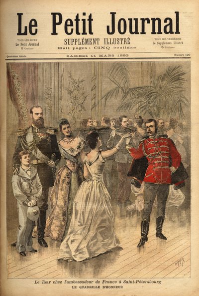 Car Aleksander III (1815-1894) tańczy quadrille d