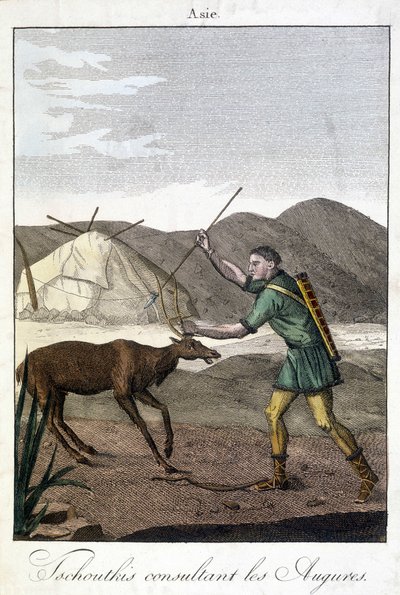 Człowiek Tschutkis konsultujący auspures (Azja). autorstwa Unknown artist