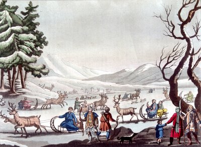 Tungusy, Syberia. Rysunek Cartelli. Biblioteka Sztuk Zdobniczych w Paryżu. „”Strój starożytny i współczesny”” autorstwa Unknown artist