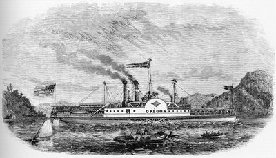 Historia USA: Parowiec - Oregon (rycina) autorstwa Unknown artist
