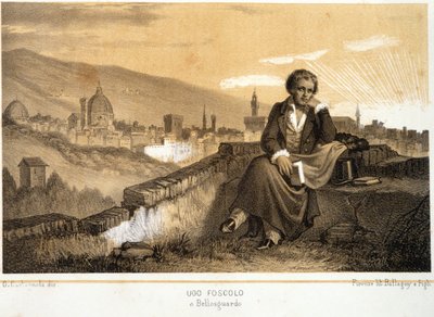 Ugo Foscolo (1778 - 1827), włoski poeta i powieściopisarz, w Bellosgardo - w ""Storia d