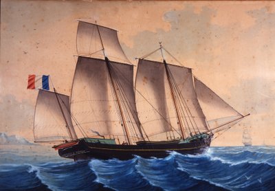 Lugger lub łowca przypływów (chasse-maree) „”Jeune Marie - Vannes”” autorstwa Unknown artist