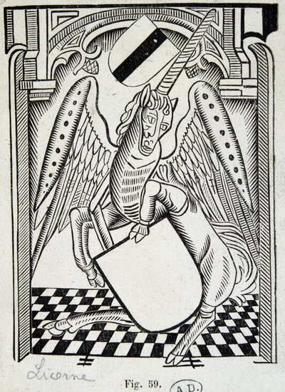 Jednorożec - rycina z XV wieku autorstwa Unknown artist