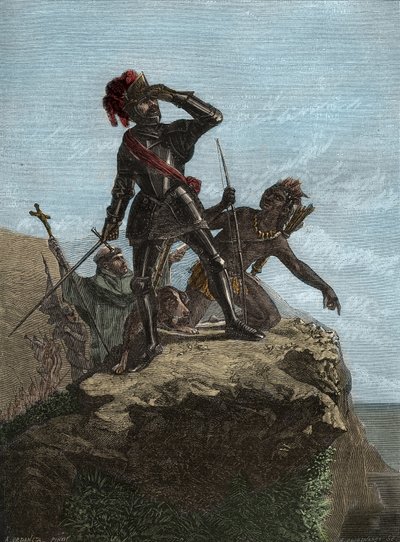 VASCO NUNEZ de BALBOA (1475-1519) - Hiszpański odkrywca - Balboa odkrywa Ocean Spokojny w 1513 r. - Conquete de l