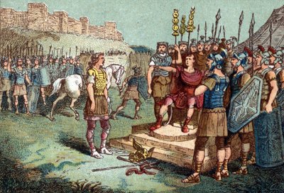 Wercyngetoryks, przywódca galijski, udał się do Juliusza Cezara w 52 pne. autorstwa Unknown artist