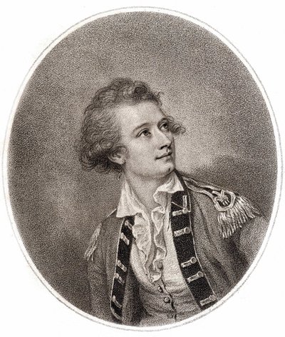 Vicente Lunardi, włoski lotnik, który dokonał pierwszego wzniesienia balonem w Anglii 14 września 1784 roku. Rycina z końca XVIII wieku. autorstwa Unknown artist