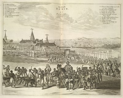 Widok Beninu. Procesja tubylców autorstwa Unknown artist