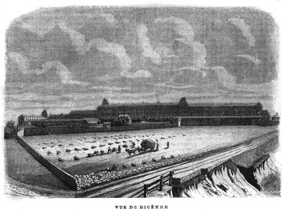 Widok na Bicetre pod Paryżem w 1858 roku. autorstwa Unknown artist