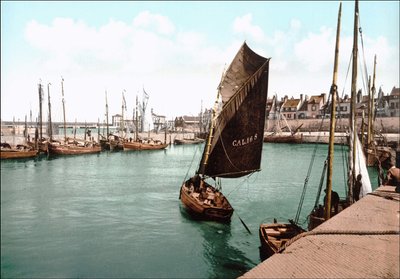 Widok na Calais, port. Fotochrom w. 1890. autorstwa Unknown artist