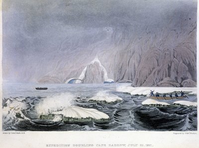 Widok na Przylądek Barrow – w „” Narracja wyprawy do brzegów Morza Polarnego w latach 1819-1821”, Johna Franklina, wyd. Londyn autorstwa Unknown artist