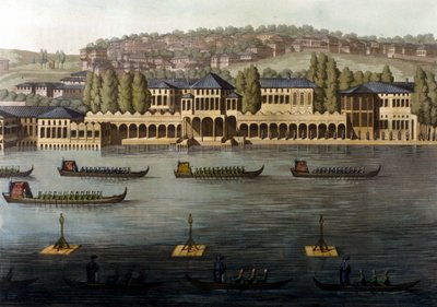 Widok na Konstantynopol, jedną z rezydencji sułtana nad Bosforem. 19 wiek. autorstwa Unknown artist
