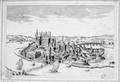 Widok Decize w 1640 r. - grawer autorstwa Unknown artist