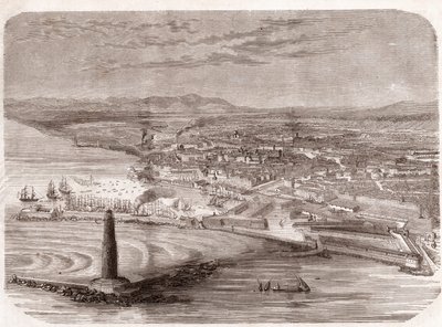 Widok Livorno (Livorno - Toskania - Toskania) - Toskania - grawer 1860 autorstwa Unknown artist