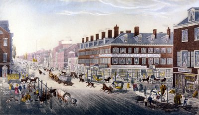 Widok na Nowy Jork: Broadway. Grawerowanie z 1840 roku. autorstwa Unknown artist
