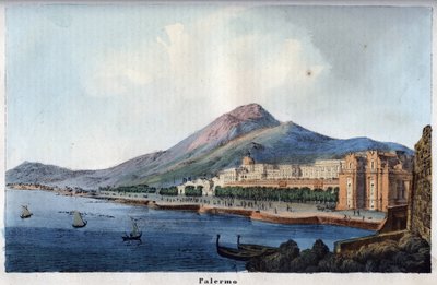 Widok Palermo w XIX wieku - rycina z „Użycia i zwyczaje wszystkich narodów wszechświata”. Czyli Historia rządu, praw, milicji, religii wszystkich narodów od czasów najdalszych do dnia dzisiejszego „1856 autorstwa Unknown artist