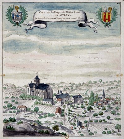 Widok na opactwo Sully, Touraine autorstwa Unknown artist