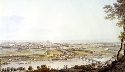 Widok na Turyn. Grawerowanie 1810. autorstwa Unknown artist