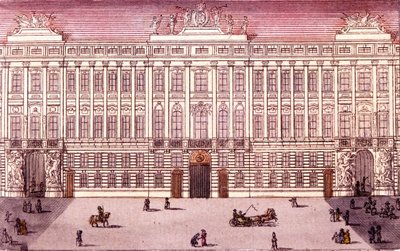 Widok na Kancelarię Cesarską w Wiedniu, Austria Grawerowanie z 1820 r. autorstwa Unknown artist