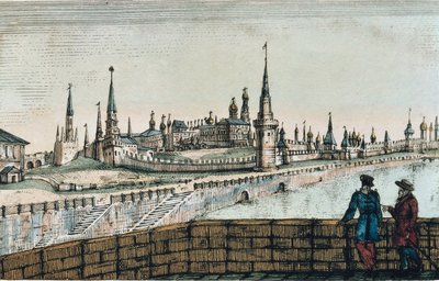 Widok na Kreml w Moskwie z „Podróży” Edouarda de Montule autorstwa Unknown artist