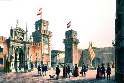Widok na Arsenał w Wenecji w XIX wieku. autorstwa Unknown artist