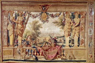 Widok na zamek Vincennes. Gobelin z XVII wieku. Paryż, meble narodowe autorstwa Unknown artist