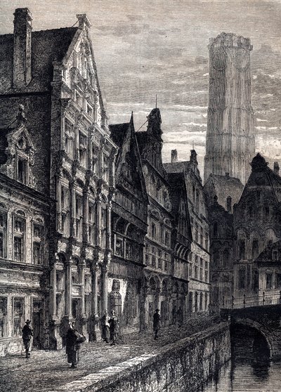 Widok miasta Mechelen w Belgii - Widok miasta Mechelen w Belgii - ca. 1867 autorstwa Unknown artist
