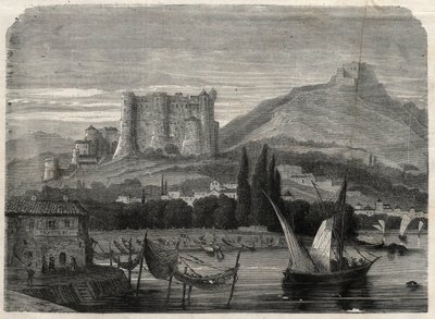 Widok na forty La Spezia we Włoszech. Grawerowanie w „Wspaniałym Wszechświecie” autorstwa Unknown artist
