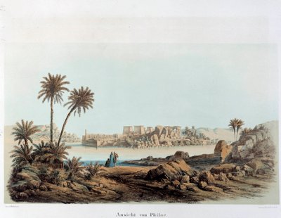 Widok na wyspę Philae w Egipcie. XIX-wieczny Paryż, College of France autorstwa Unknown artist