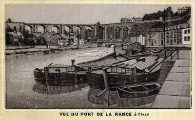 Widok na port de la Rance w Dinan, Cote d