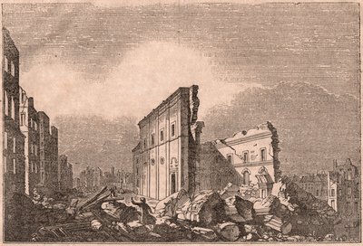 Widok ruin św. Pawła po trzęsieniu ziemi w 1755 r., Lizbona, Portugalia autorstwa Unknown
