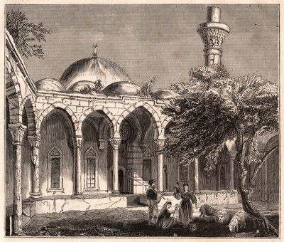 Widok ruin meczetu w Payas (lub Bayas) w Syrii, niedaleko Aleppo autorstwa Unknown
