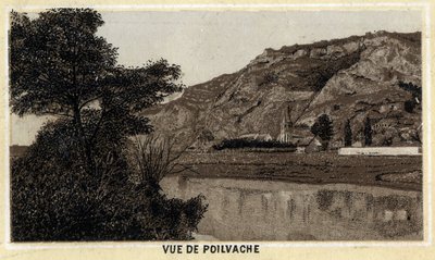 Widok wsi Poilvache, Vallee de la Meuse, Belgia. Chromolitografia z końca XIX wieku. autorstwa Unknown artist