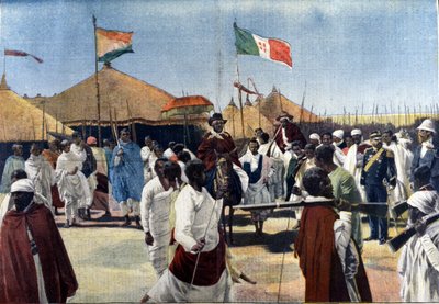 Wizyta Menelika II (1844-1913, króla Etiopii) u prezydenta włoskiego pełnomocnika Ciccodicoli autorstwa Unknown artist