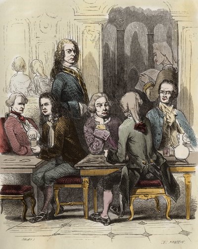 Voltaire w kawiarni Procope w Paryżu autorstwa Unknown artist
