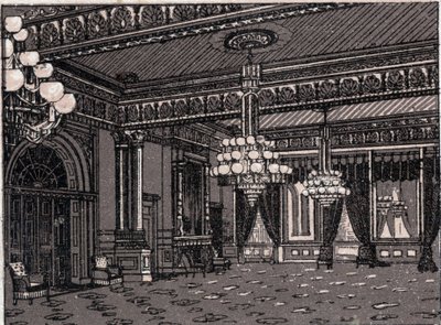 Waszyngton, Stany Zjednoczone: widok na pokój wschodni, Biały Dom. w „” Świat ilustruje 168 odsłon”” Niedatowany (koniec XIX wieku) autorstwa Unknown artist