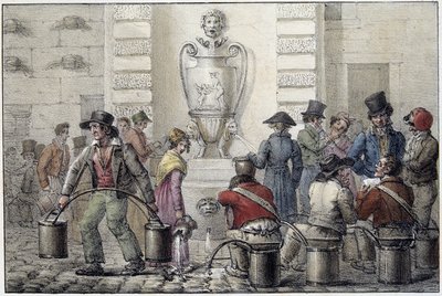 Nośniki wody przy fontannie autorstwa Unknown artist