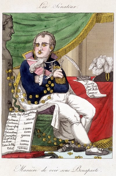 Sposób widzenia pod Bonapartem: wydatki wojskowe - karykatura autorstwa Unknown artist