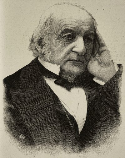 William Ewart Gladstone (1809-1898), brytyjski polityk, rycina ze zdjęcia autorstwa H.S. Mendelssohna z L