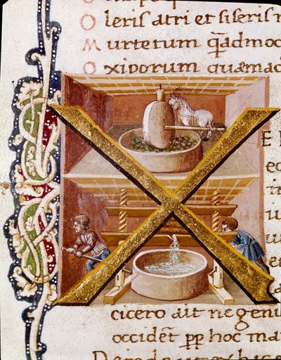 Pracuje w olejarni (Miniatura autorstwa Unknown artist