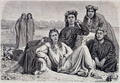 Młode Kobiety Tahiti - w „”Le Tour du Monde”” autorstwa Unknown artist