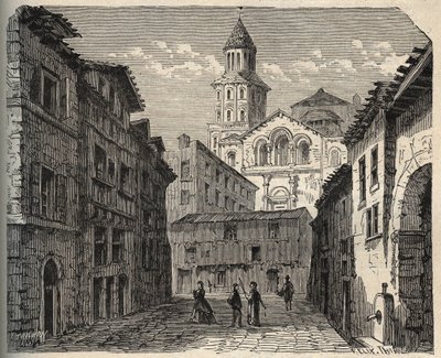 Katedra Saint-Front - Perigueux - Dordogne - Francja - (Saint Front) grawerowanie w „” PATRIE”” - PECTUREQUIREQUE OPIS FRANCJI W 6 TOMACH WG LUCIENA HUARDA - koniec XIX wieku autorstwa Unknown artist