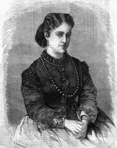 portret Adeliny Patti. Włoski śpiewak (1843 do 1919) Grawerowanie z 1864 roku. autorstwa Unknown artist