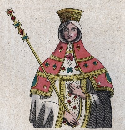 portret Eudokii (lub Eudocji) Ingeriny (Eudocia Ingerina) (ok. 840 - ok. 882) żony cesarza bizantyjskiego Bazylego I - grawerowanie z „” Zastosowania i zwyczaje wszystkich narodów wszechświata. To jest historia rządu, praw, milicji, religii autorstwa Unknown artist