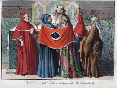 małżeństwo Włochów w czasach królów lombardzkich (568-774) - autorstwa Unknown artist