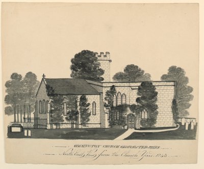 Oddington Church Yard, Gloucestershire, North East View autorstwa Unknown, English
