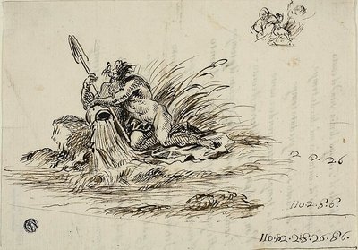 Recto: Bóg rzeki; verso: sonet Santi Rinaldiego autorstwa Unknown Florentine