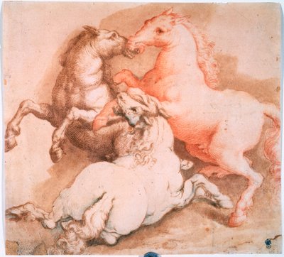 „Walczące konie”, ok. 1550-1600 autorstwa Unknown Old Master