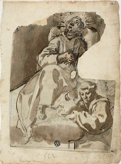 Śmierć świętego autorstwa Unknown Sienese
