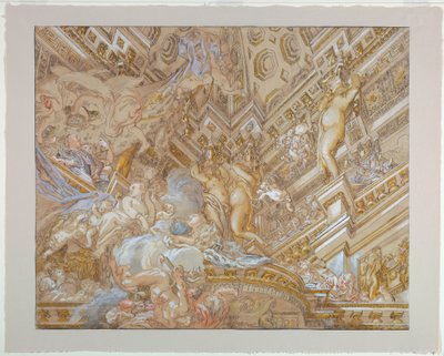Rysunek, projekt sufitu, ok. 1727 r. autorstwa Unknown artistUnknown artist